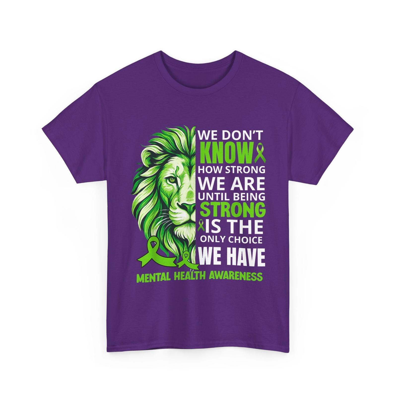 Lion Motivational Green Ribbon Mental Health Awareness T-Shirt XL