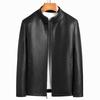 Autumn and Winter Men's Leather Jackets, Middle-aged Business Casual Loose Velvet Leather Jackets, Sheepskin Stand-up Collar Jackets