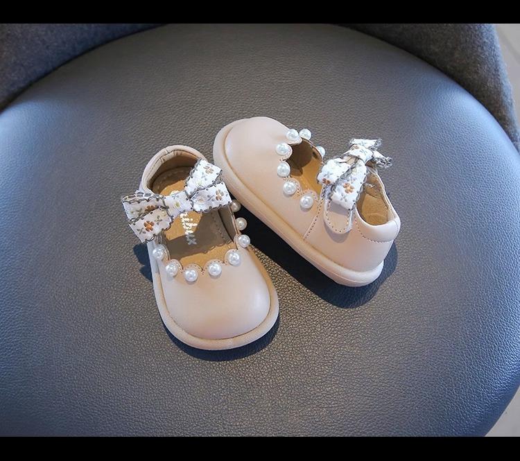 

Туфли принцессы для девочек 2025 корейская версия весна-осень новые детские жемчужные маленькие кожаные туфли мягкая подошва детские интернет-знаменитость leat 25 inner length 16cm розовый