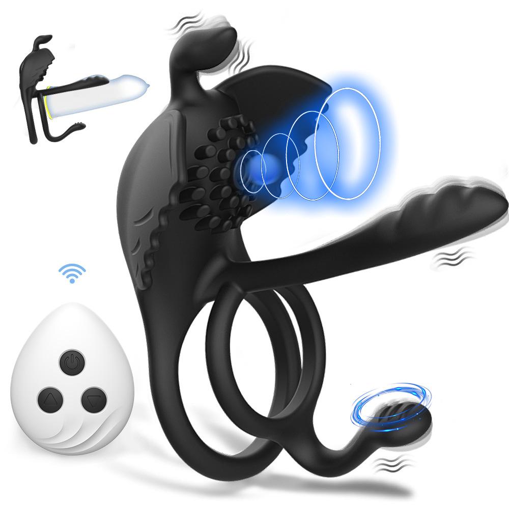 4 in1 Penis Cock Ring Vibrator for Men Penis Sleeve Orgasm Adult Sex Toy Delay Ejaculation G Spot Clitoris Stimulator for Couple