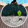 Lucky Clover Round Beach Towels,Soft Lightweight Sand Free Happy St. Patrick's Day Beach Blanket,Spring Botanical Leaves Towel