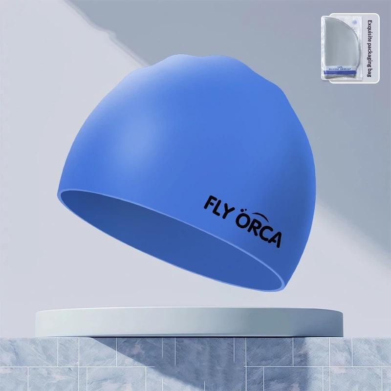 Gradient Silicone Swim Cap High Elasticity Waterproof Swimming Hat For Adults Pool Beach Water Sports