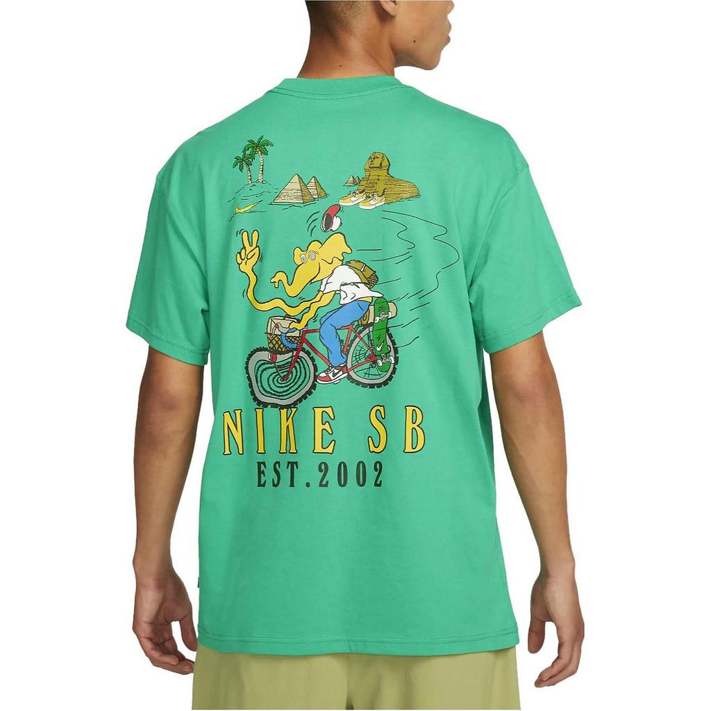 Nike T Shirts Men's Green Crew Neck Moderate Straight Fit FJ1142-324