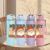 1PC Merry Christmas Santa Grunge Art 750ml Color Plastic Sports Water Bottle Leakproof Flip Straw Lid Suitable for Sports Office Home Use