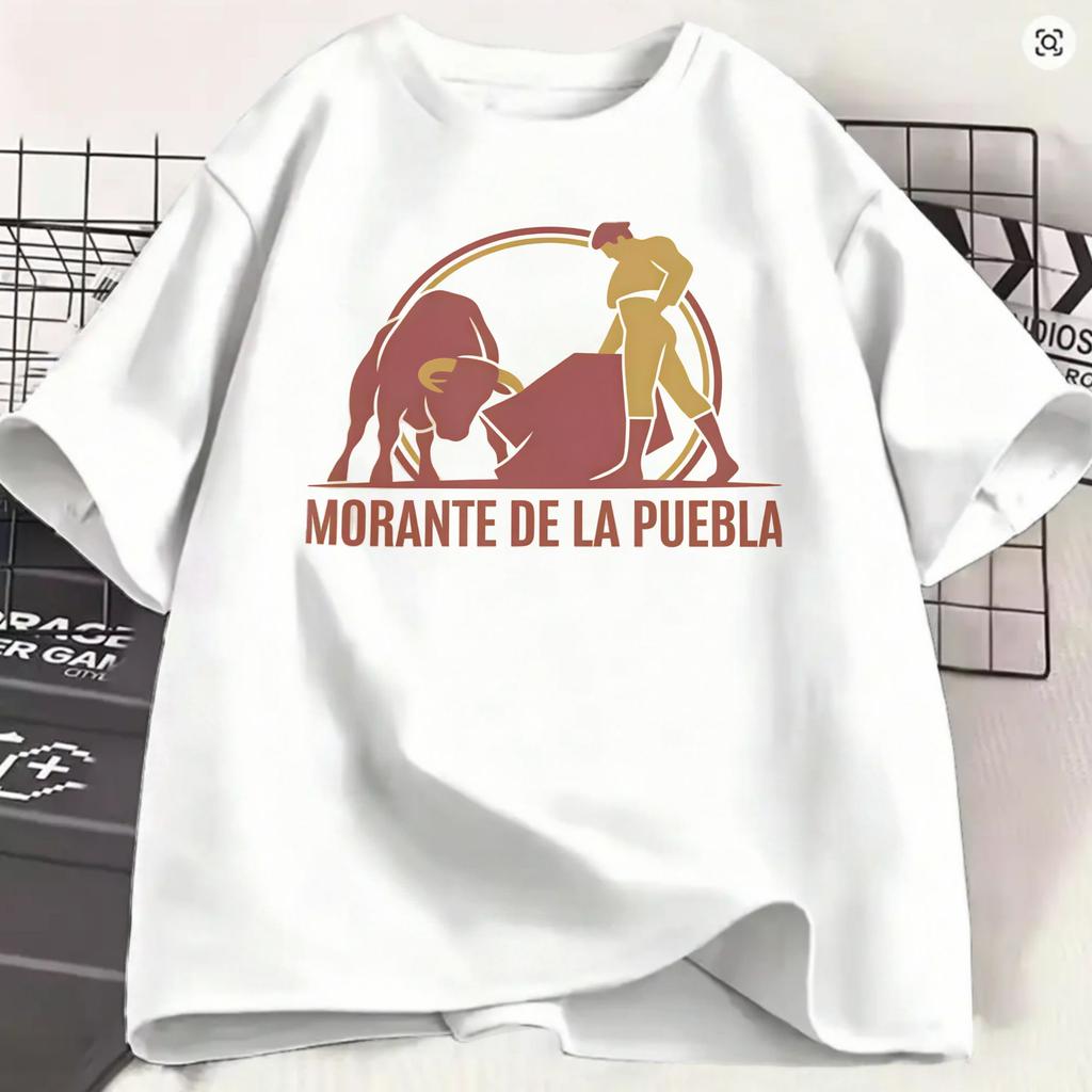Morante De La Puebla T-Shirts Unisex Vintage Baumwoll-T-Shirts Rundhals Kurzarm-T-Shirts Große Größen Kleidung
