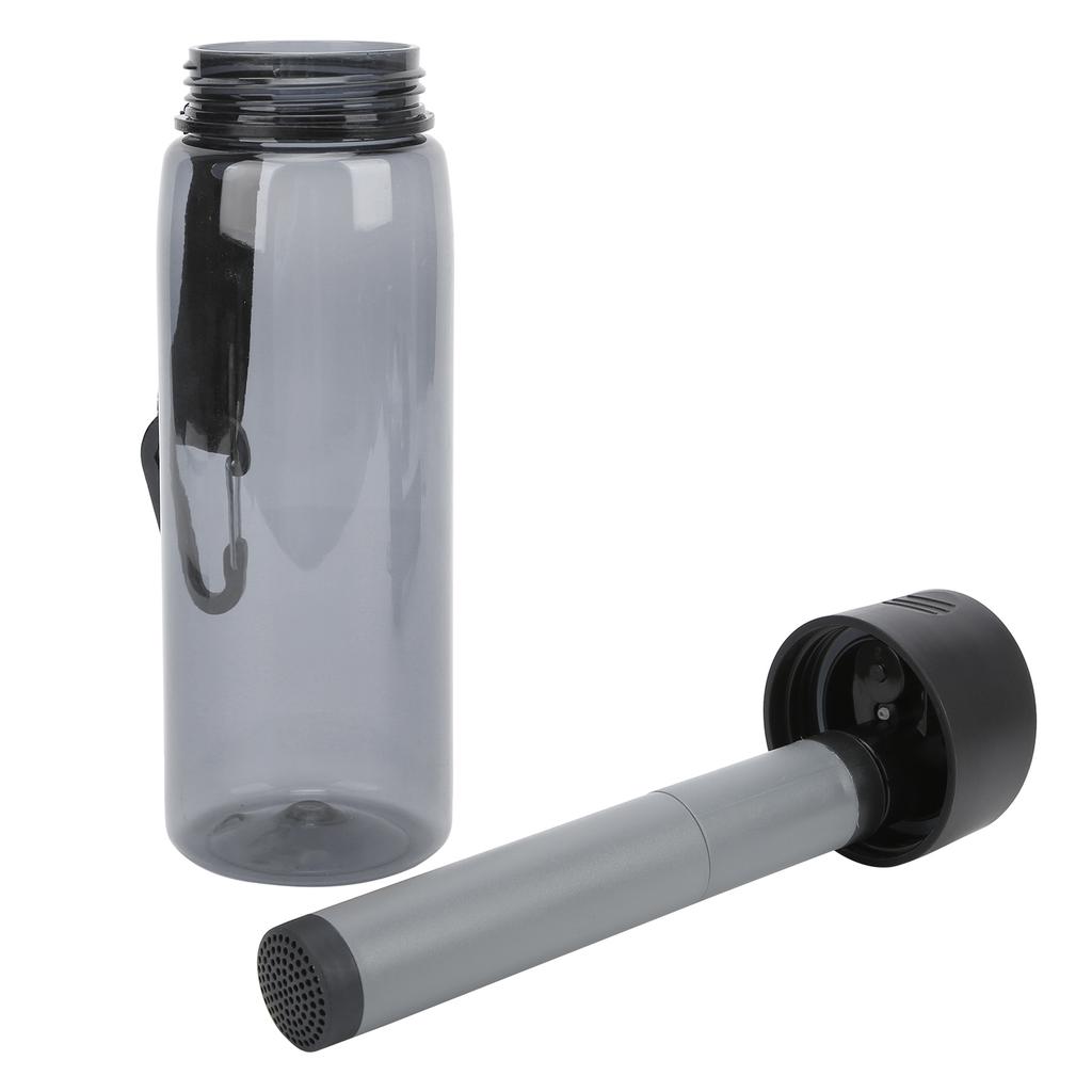 Filtered Water Bottle with Integrated Filter Straw Camping Emergency Water Bottle PurifierGray