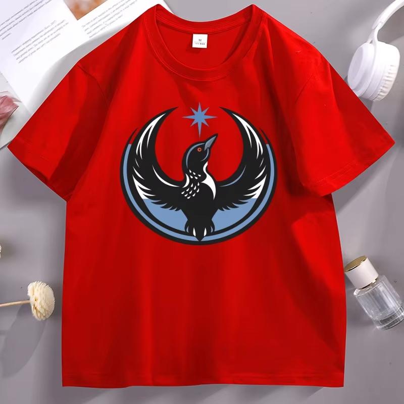 MN State Bird Loon Resistance TShirt Casual Round Neck Cotton Short Sleeve Tees Unisex Unisex Designer Comfortable Male Clothes