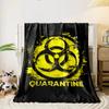 Biohazard Symbol with "Quarantine" Text Flannel blanket for bedroom, living room, sofa, and nap sofas
