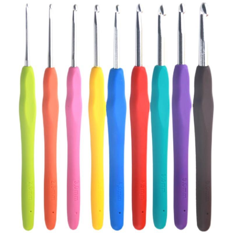 Colorful Soft Handle Crochet Hooks, Chunky Sweater Needles & Yarn Doll Crochet Tool Set for Hand Knitting