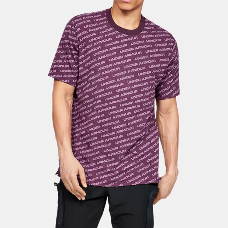 Under Armour Round Neck Regular Loose Straight T-Shirt Men Tops Dynamic-Purple 1345563-520