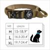Adjustable Dog Collar with Handle for AirTag Large Medium Dogs Heavy Duty Metal Buckle Military Style Pet Collar