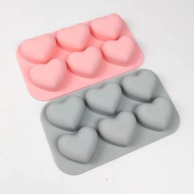 6 Valentinstag Herz Silikonform DIY Liebe Seife Herstellung Schokolade Kerze Backform Geschenke Bastelbedarf Home Decor