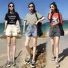 Women's Apricot High-Waisted Wide-Leg Denim Shorts - Korean Style A-Line for Summer 2026