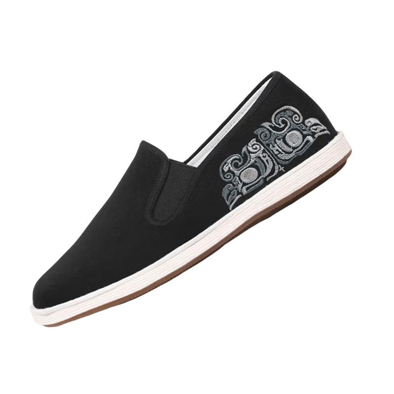 Lao Meihua Men s Taotie Embroidered Cloth Casual Shoes 42 чёрный