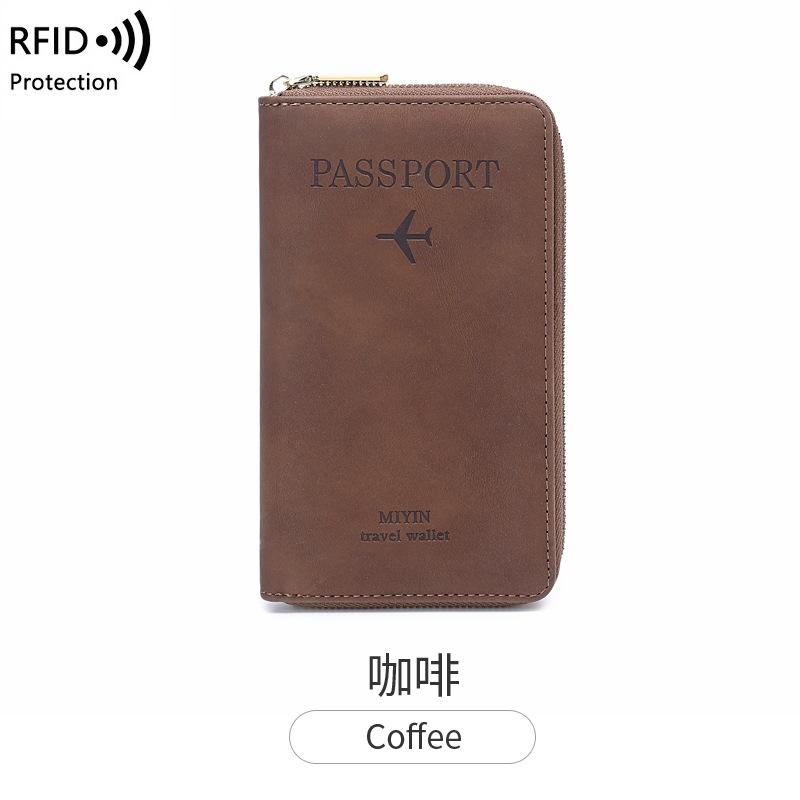 New long wallet, ticket document storage, travel mobile phone wallet, multifunctional zipper passport bag