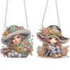 2Pcs 2D/Flat DIY Special Shape Rhinestone Diamond Art Window Pendants Diamond Painting Set Window Hanging Art for Home Decor
