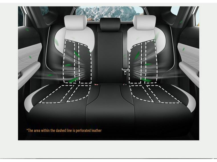 UNI-Z Car Seat Cushion Set: New Model, Premium Leather, Universal Fit for All Seasons