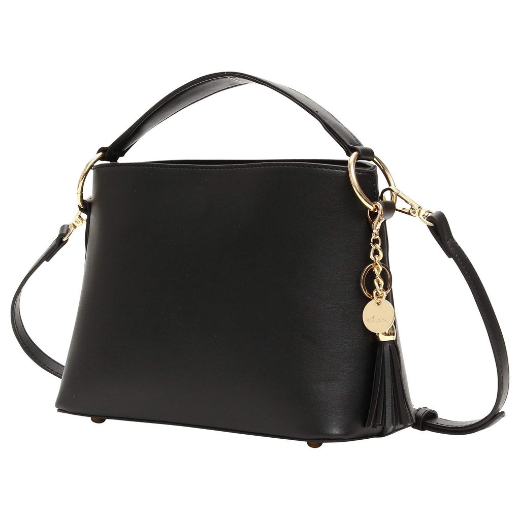 Clan Damen 2-Wege Umhängetasche mit Handtasche, Perfekt für Hochzeiten, Partys und Formelle Anlässe, mit Crossbody-Quaste und Anhänger (Schwarz)