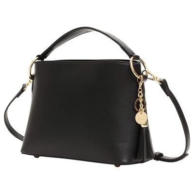 Clan Damen 2-Wege Umhängetasche mit Handtasche, Perfekt für Hochzeiten, Partys und Formelle Anlässe, mit Crossbody-Quaste und Anhänger (Schwarz)