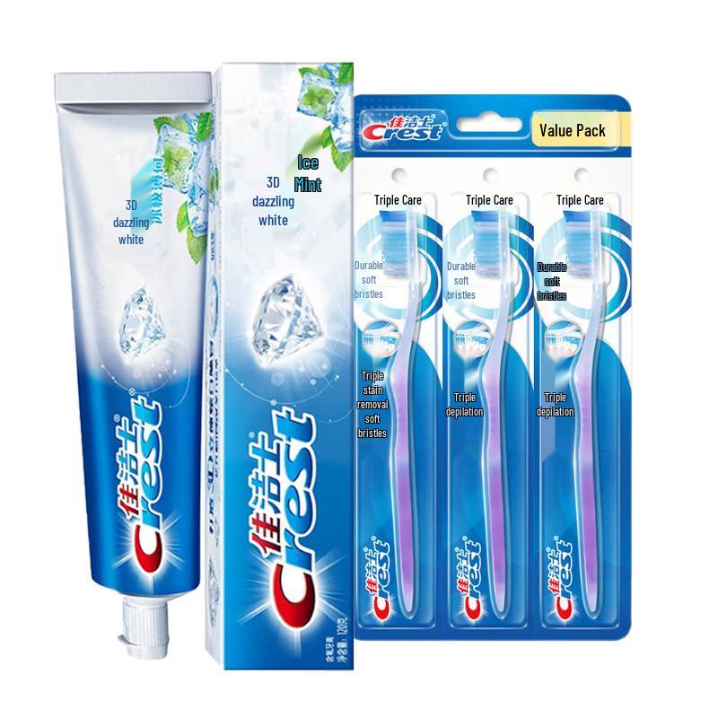 Набор: Зубная паста Crest 3D White и Зубная щетка Triple Care