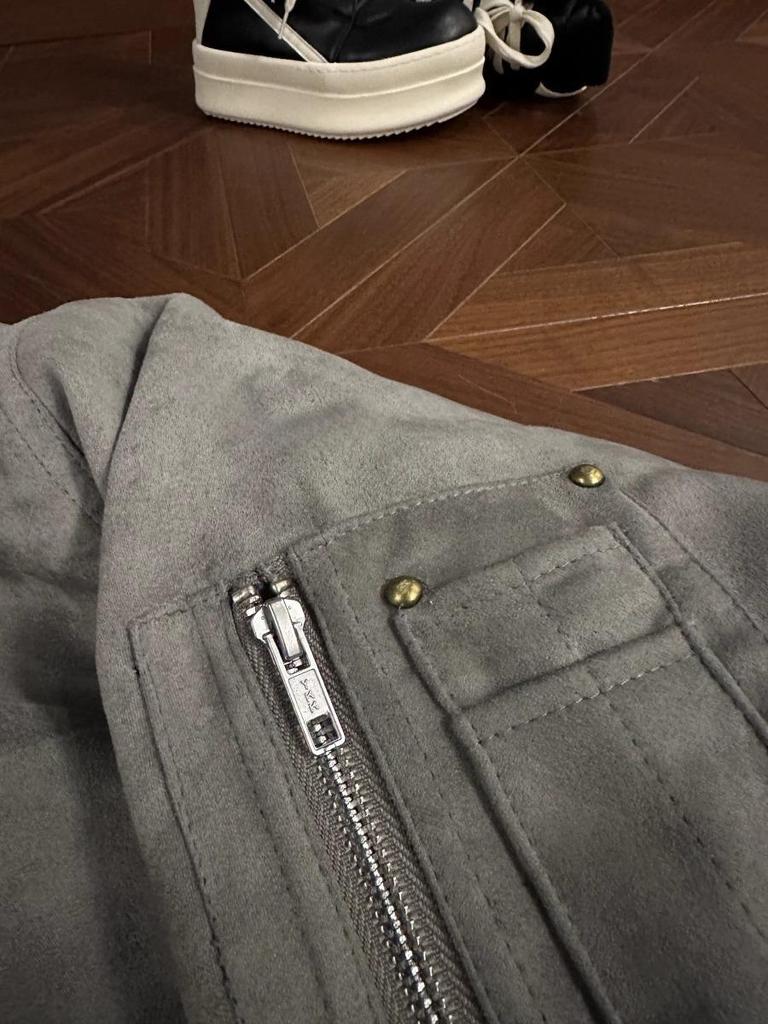 RTIMFD Wendbare Dicke Wildleder Fliegerjacke mit Pelzfutter