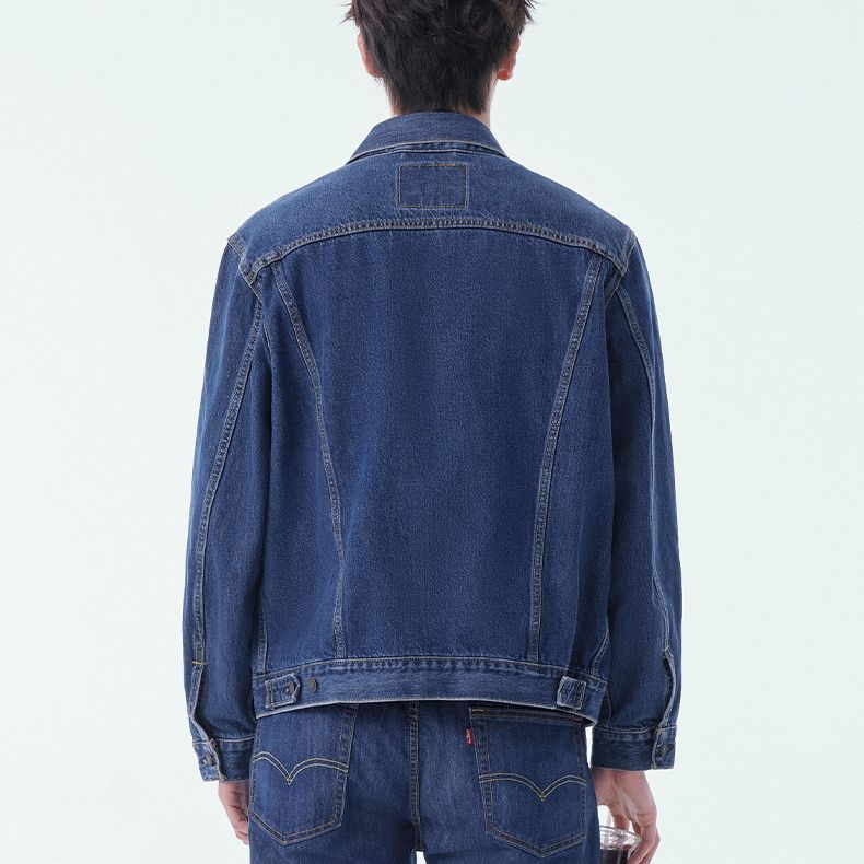 Levis Cotton Long Sleeve Button Down Denim Jacket Unisex Jackets Blue 85248-0019