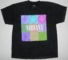 Nirvana Lila Acid Wash Nevermind Smiley Grunge Band T-Shirt Neu