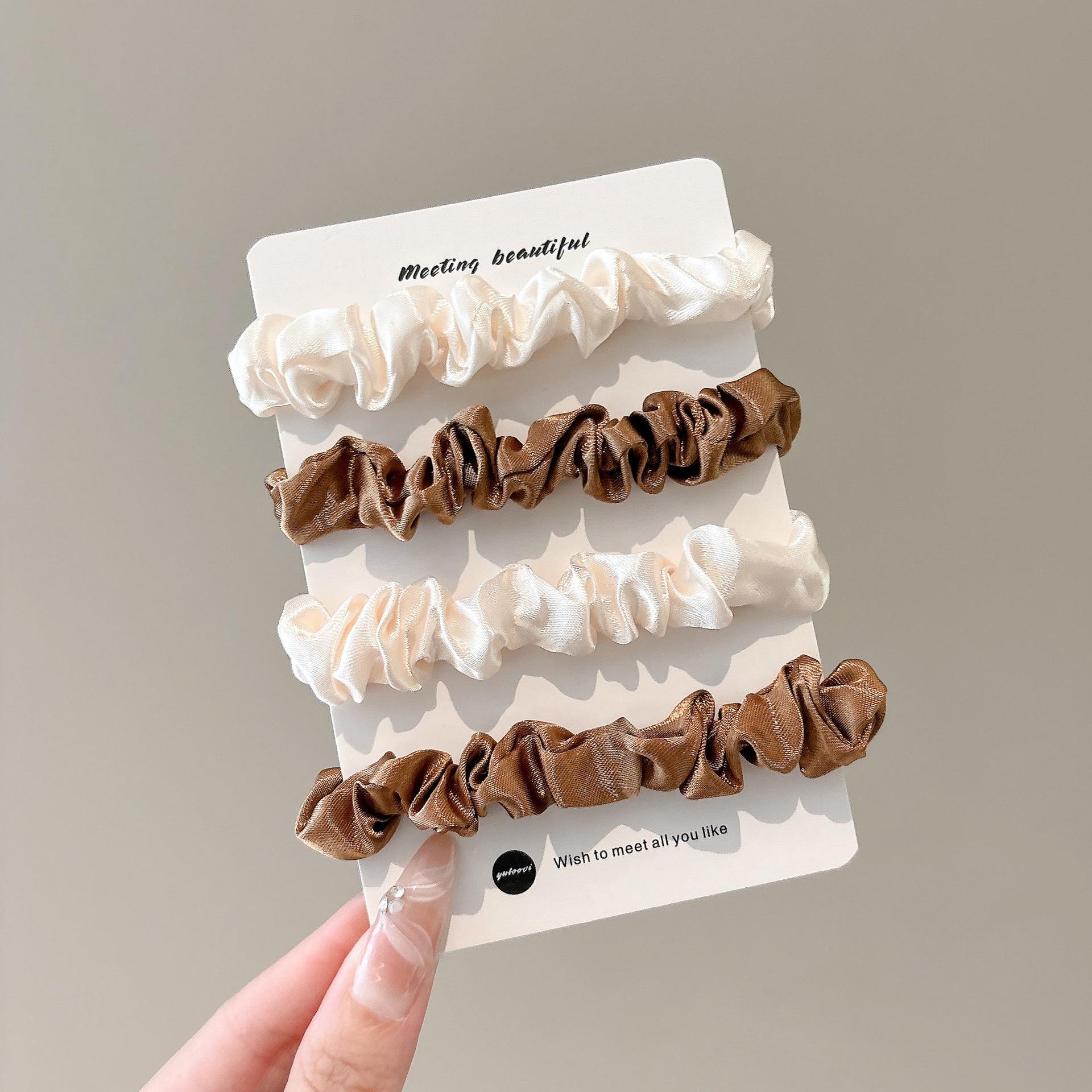 

AWAYTR Милые майярдовые атласные повязки на голову Эластичность Нейлоновая веревка Скранчи Хвост Для женщин Резинки для волос Держатели Резинка Головной убор