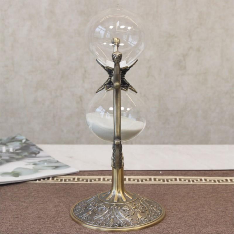 Home Wine Cabinet Entrance Living Room Desktop Hourglass Decoration Crafts Creative American Retro Metal Hourglass OrnamentLH455