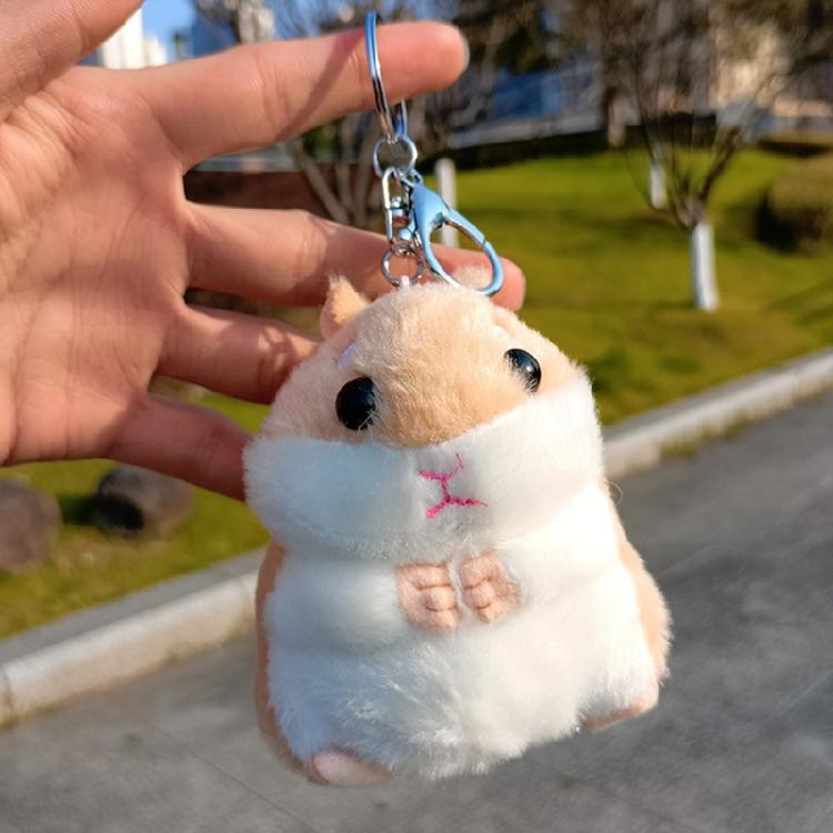 Lovely Hamster Cartoon Plush Toy for Kids Keychain Hamster Cartoon Furry Soft Charm Stuffed Hamster Toy