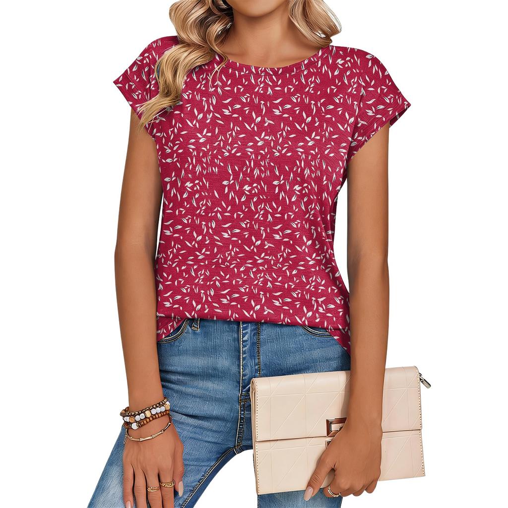 Women's Loose-Fit Fashionable Casual Retro Print T-Shirt