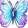Fairy Tale Garden Ornaments Metal Butterfly Wall Decorations, Art Sculpture, Colorful Iron Sculptures Weatherproof Hanging Decor for Patio Fence Home