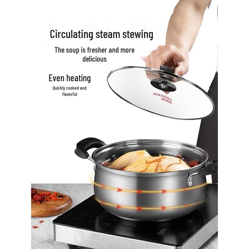 COOKER KING 304 Stainless Steel 20cm Universal Soup Pot