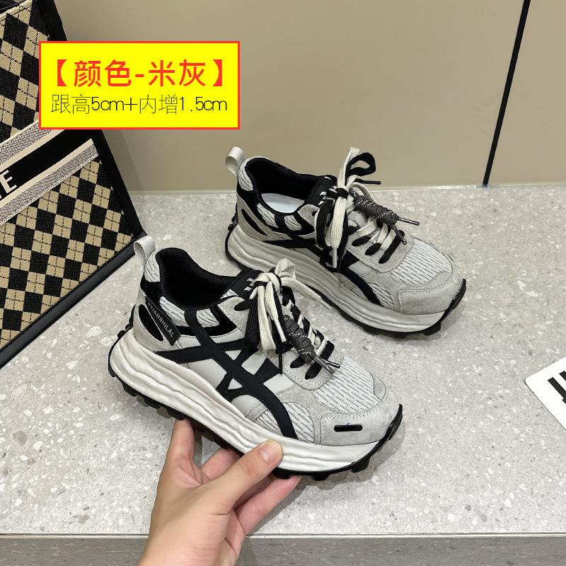 Thick-soled Little Dad Shoes Women's 2025 Autumn New Light Luxury Explosion Casual Fashion Heightening Sports Shoes