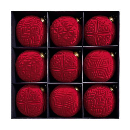 9Pcs Velvet Christmas Ball Ornaments Retro Shatterproof Baubles Elegant Winter Holiday Decorations for Home Indoor Outdoor Celebration