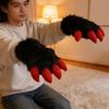Faux Furs Plush Cats Claw Gloves Fursuit Animal Foxes Paws Mittens Halloween Cosplay Costume Accessories Adult Kids