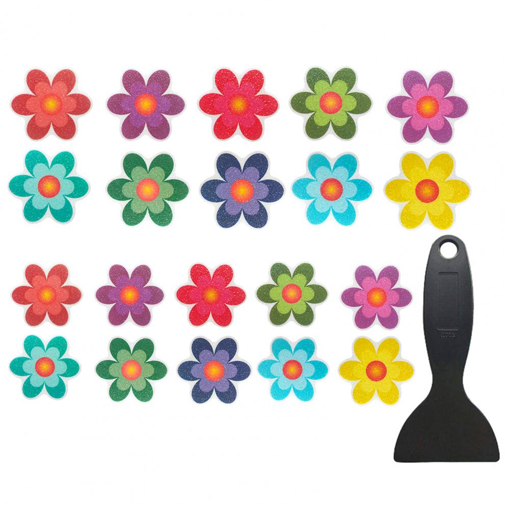 Bathtub Anti-slip Stickers Cute Bath Safety Accessories Colorful Flower Pattern Bathtub Stickers for Anti-slip for Bathroom