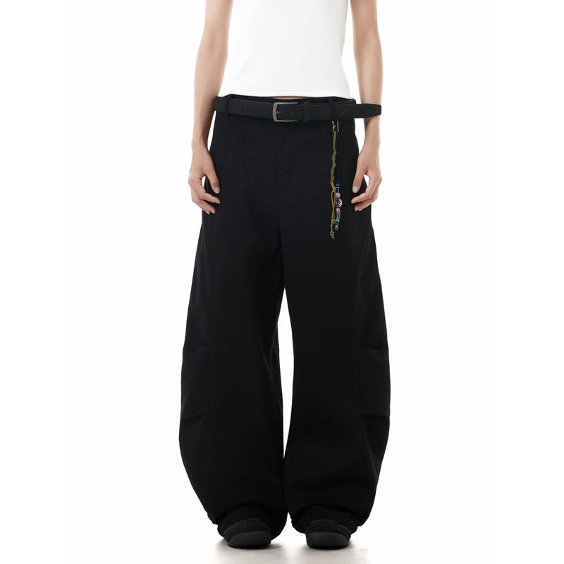 Men's American Retro Pleated Design Scimitar Jeans 2025 Summer New Style Unisex Loose Wide-Leg Pants Trendy