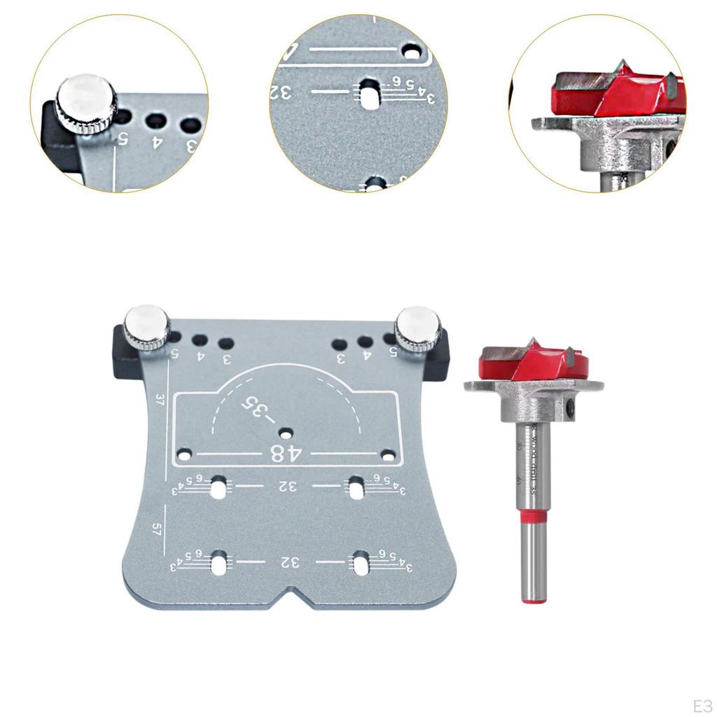 35mm Hinge Hole Opener Door Panel Jig Woodworking DIY Tool Flexible Aluminum Alloy