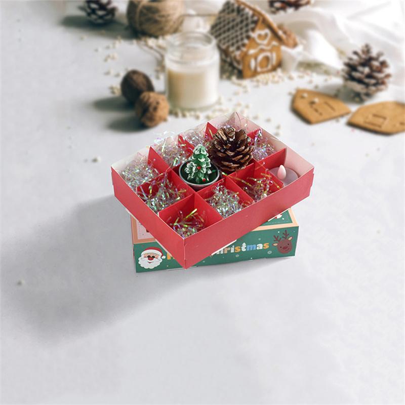 5Pcs Christmas Surprise Blind Box 12 Grids Child Child Countdown Advent Calendar Box Poked with Finger Xmas Gift Packing Boxes