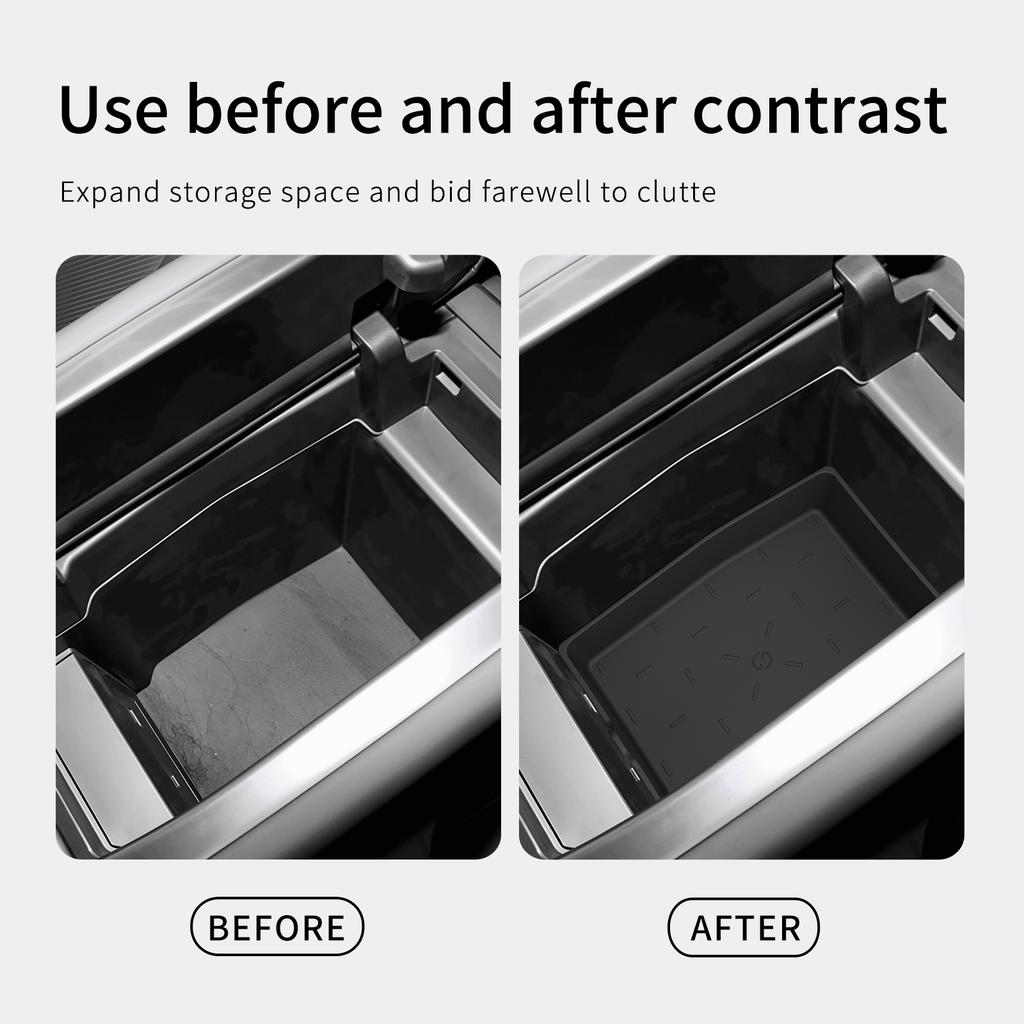 for Mazda CX-5 CX5 2026 Car Center Armrest Lower Storage Box TPE Tray Organizers Accessories Tidying Black