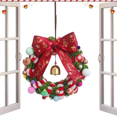 Christmas Wreath For Front Door Hangable Hands-On Realistic Christmas Door Wreath Crafting Toy For Window Mantel Indoor