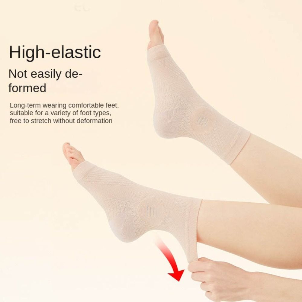 1Pair Anti Sprain Sports Ankle Brace Reduce Vibration Joint Protection Compression Socks Sweat Absorption Elastic