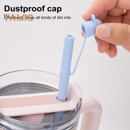 Silicone Straw Cap Dust-Proof Reusable Straw Toppers for Cups Leak Proof Splash Proof Straw Cover Fits Various Cup Eco-friendly Straw Accessory