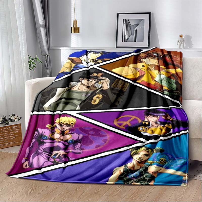 3D Cartoon Anime J-JoJo's Bizarre Adventure Bedruckte Decke Haus Sofa Bettbezug Wohnzimmer Schlafzimmer Dekoration Warme Weiche Decke
