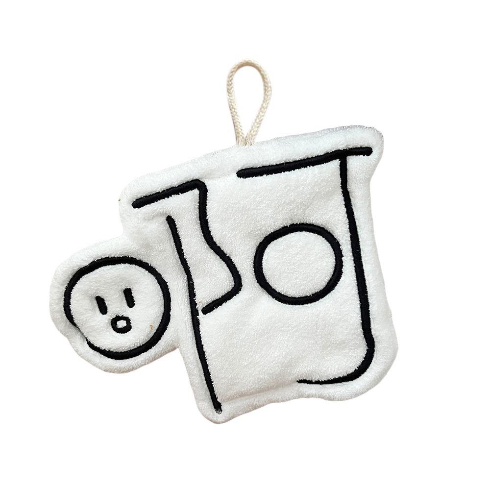 Cartoon Toilet Handkerchief Coral Fleece Washcloth Creative Bathroom Kerchief  for Kitchen&Bathroom