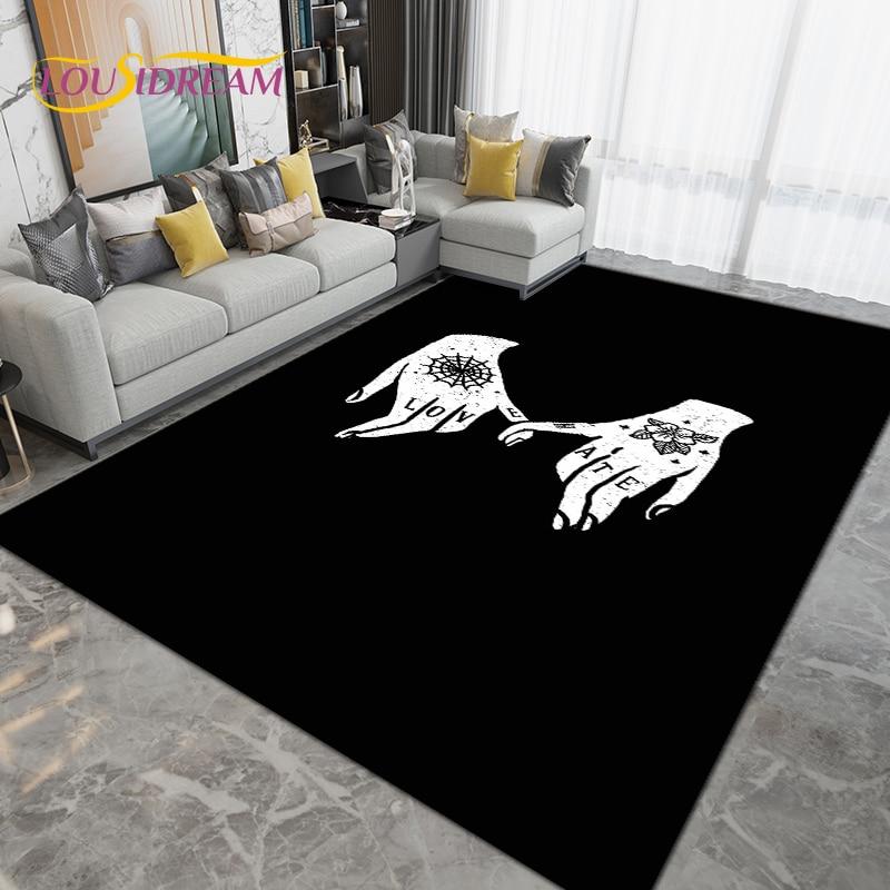 Seria Skull Gesture Covor mare, covor pentru sufragerie, dormitor, canapea, bucătărie, baie, covoraș antiderapant, cadou