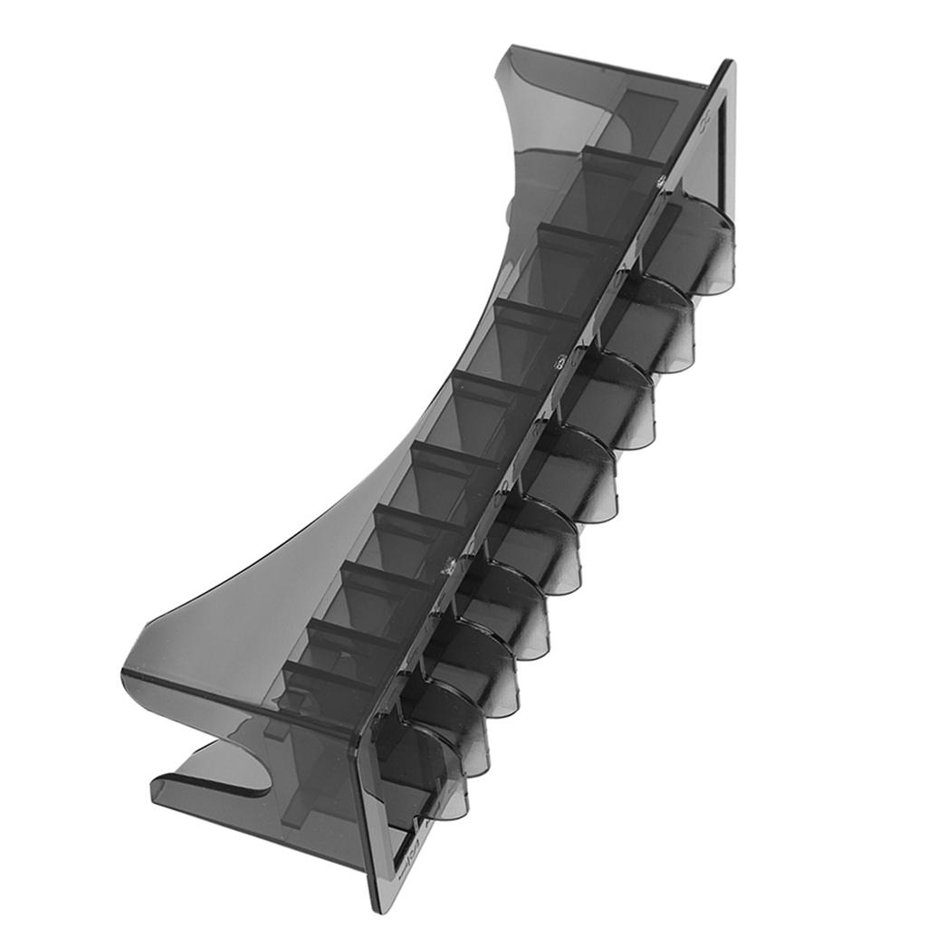 Hair Clipper Guide Comb Container 10 Grid Electric Hair Clipper Limit Comb Organizer Plastic Comb Storage Case Black