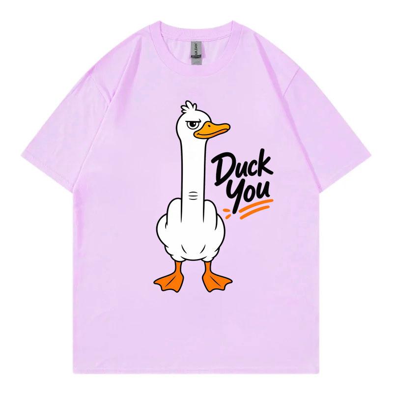 Duck You Funny Meme Graphic T Shirts Unisex Unisex Clothing Fashion Cartoon Short Sleeve Tshirts Summer Casual Loose Cotton Tshirt