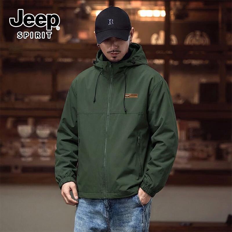 JEEP SPIRIT Men s Three-Proof Hooded Outdoor Jacket 5XL